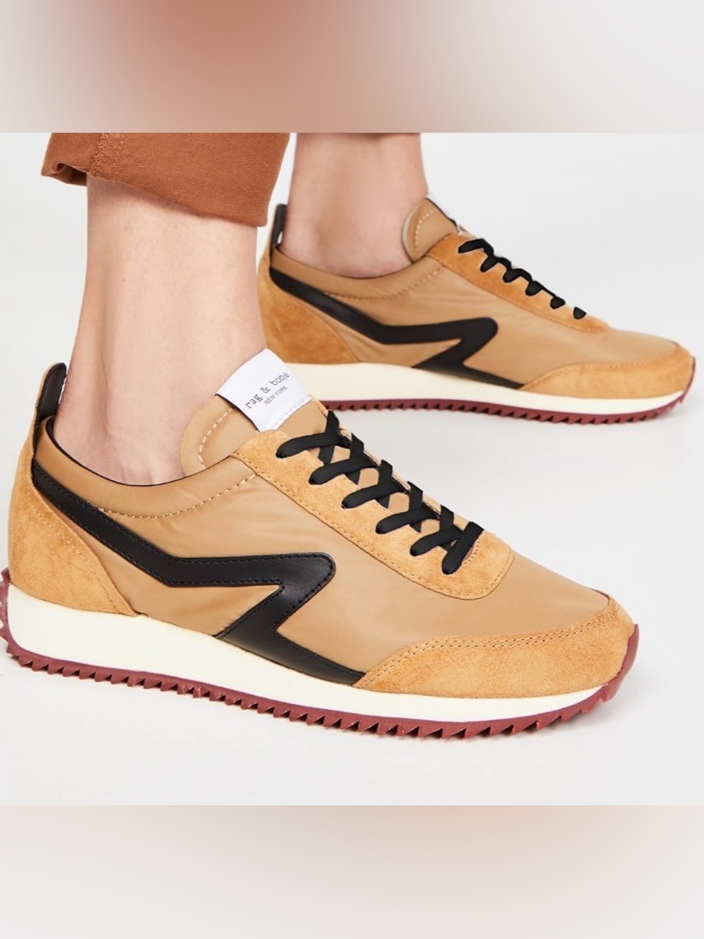 Rag & Bone Retro Runner Mustard Sneaker Shoes Women's Size 39.5 Narrow